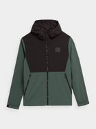 Kurtka softshell męska z kapturem, zielona, 4F