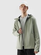 Kurtka softshell męska z kapturem, zielona, 4F