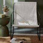 La Factory, fotel metalowy, Matisse, z siedziskiem z bouclé