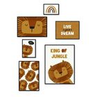La Factory, The king of the jungle, plakaty do pokoju dziecka, fun, 6 ramek