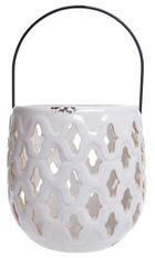 Lampion ceramiczny, biały, 19-19-18 cm