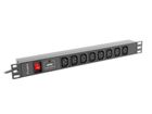 Lanberg, listwa zasilająca, 19", 1U, 16A, 8xIEC C13, 2m, wtyk C20