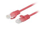 Lanberg, patchcord, kat. 5e, UTP, 0.25m, czerwony, 10 szt.