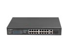 Lanberg, switch, RACK 19" 16X 100MB POE+/2X COMBO GIGABIT, 150W, NIEZARZĄDZALNY, RSFE-16P-2C-150