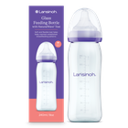 Lansinoh, NaturalWave, szklana butelka do karmienia ze smoczkiem, rozmiar M, 240 ml
