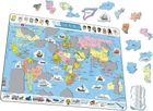 Larsen, Mapa Świat polityczna, puzzle ramkowe maxi