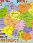 Larsen, Polska mapa, puzzle edukacyjne, 70 elementów