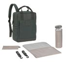 Lassig, Green Label, plecak dla mam z akcesoriami Vividal, kwadratowy, dark olive