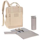 Lassig, Green Label, plecak dla mam z akcesoriami Vividal, kwadratowy, humus