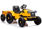 Lean Cars, traktor z przyczepą, pojazd na akumulator, CH9959, żółty