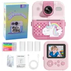 Lean Toys, aparat natychmiastowy z drukarką termiczną, jednorożec, różowy