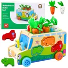 Lean Toys, auto edukacyjne, sorter kształtów, drewniany