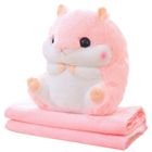 Lean Toys, chomik, maskotka z kocykiem, różowy, 90-100 cm