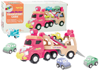 Lean Toys, ciężarówka transporter z autkami, 5w1, różowa