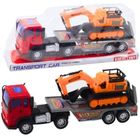 Lean Toys, Ciężarówka z lawetą i koparką