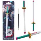 Lean Toys, długopis metalowy, miecz katana anime, czarny z wymiennym wkładem, turkus