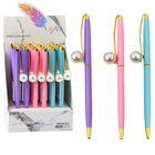 Lean Toys, długopis metalowy z perłą, automatyczny, niebieski, 1.0 mm, 1 szt.