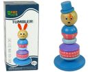 Lean Toys, drewniana edukacyjna piramidka pies z kapeluszem balansująca wieża