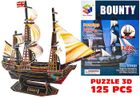 Lean Toys, Duży statek Bounty, puzzle 3D, 125 elementów
