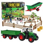 Lean Toys, farma, traktor z przyczepą i figurkami zwierząt, 45 elementów