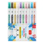 Lean Toys, flamastry metaliczne dwustronne z brokatem, 10 kolorów