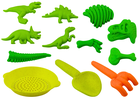 Lean Toys, foremki do piasku, dinozaury, zielone