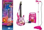 Lean Toys, gitara z mikrofonem, różowa