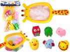 Lean Toys, gumowe zwierzątka do kąpieli, siatka żyrafa