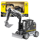 Lean Toys, Huina, koparka kołowa ze spychaczem, czarna, 1:50