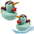 Lean Toys, jednorożec, gumowa kaczuszka, zielona