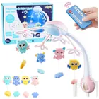Lean Toys, karuzela do łóżeczka z projektorem, 2w1, różowa
