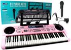 Lean Toys, keyboard z mikrofonem, różowy