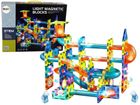 Lean Toys, klocki magnetyczne, tor kulkowy, świecący, 110 elementów