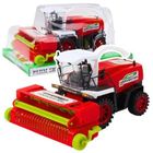 Lean Toys, kombajn rolniczy z napędem, czerwony