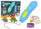 Lean Toys, kreatywny długopis 3D, drukarka + szablony, niebieski