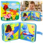 Lean Toys, książeczka sensoryczna 3D, filcowa, dinozaury