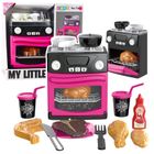 Lean Toys, kuchenka z piekarnikiem i akcesoriami, interaktywna, różowa