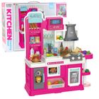 Lean Toys, kuchnia z akcesoriami, interaktywna, różowa, 64 elementy