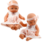 Lean Toys, lalka bobas w różowej sukience z koronką