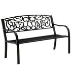 Lean Toys, ławka ogrodowa, metalowa, czarna, 127 cm