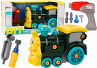Lean Toys, lokomotywa kreskówkowa, pojazd do skręcania, zielona