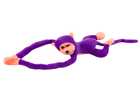 Lean Toys, małpka, maskotka interaktywna, fioletowa, 80 cm