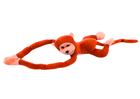 Lean Toys, małpka, maskotka interaktywna, pomarańczowa, 80 cm