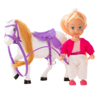 Lean Toys, mini laleczka, zestaw z koniem