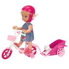 Lean Toys, mini laleczka, zestaw z rowerem i piesekiem