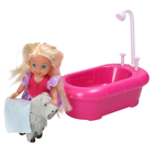 Lean Toys, mini laleczka, zestaw z wanną i pieskiem
