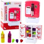 Lean Toys, mini lodówka z wyposażeniem, zestaw interaktywny, różowa