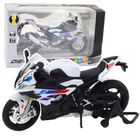 Lean Toys, motocykl, pojazd interaktywny, metalowy, biały, 1:12