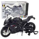 Lean Toys, motocykl, pojazd interaktywny, metalowy, czarno-srebrny, 1:12