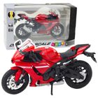 Lean Toys, motocykl, pojazd interaktywny, metalowy, czerwony, 1:12